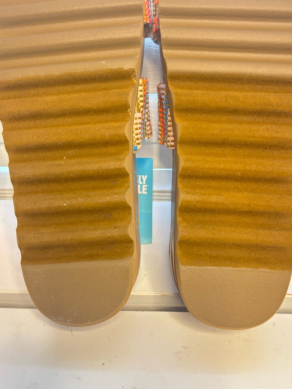 Reef Women's Tan Woven Double-Strap Sandals with Multicolor Accents - Picture 6 of 14